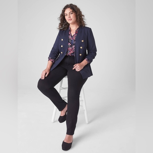 NEW Lane Bryant Faux-Denim Ponte Plus Size Bryant Blazer Women 16 Career Staple - Picture 3 of 16